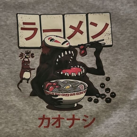 Studio Ghibli Spirited Away No Face Ramen Sweatshirt YL - Picture 2 of 3